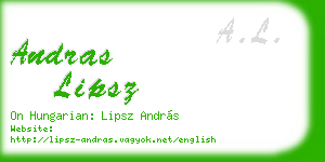andras lipsz business card